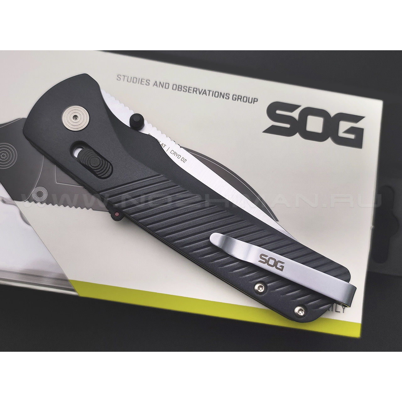 Нож SOG Flash AT Urban Grey 11-18-11-41 сталь Cryo D2 satin, рукоять Glass Reinforced Nylon
