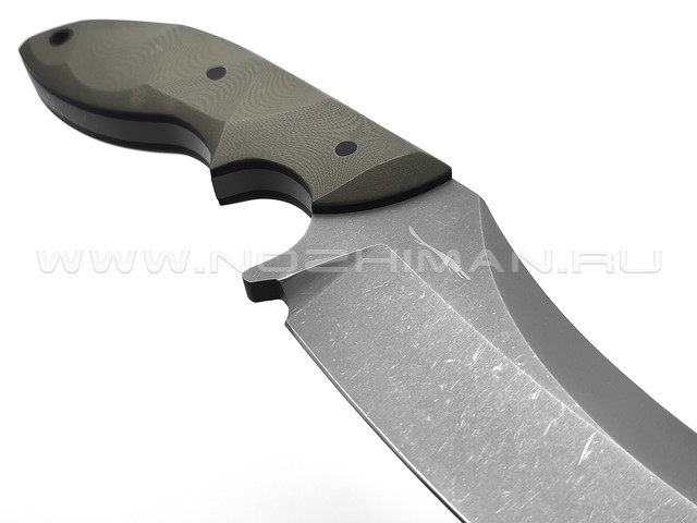Волчий Век нож Кондрат 16 сталь 1.4116 Krupp WA stonewash, рукоять G10 green