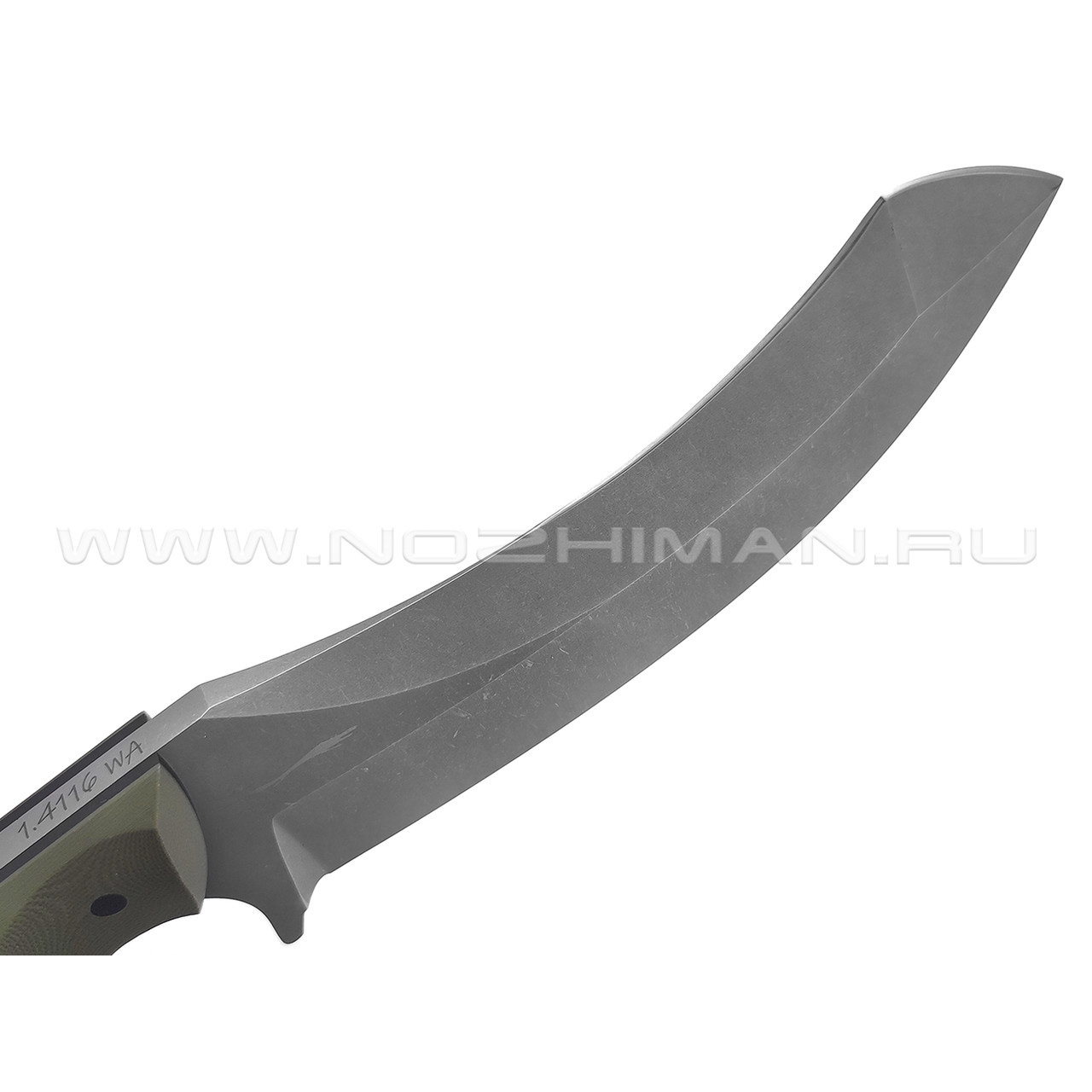 Волчий Век нож Кондрат 16 сталь 1.4116 Krupp WA стоунвош, рукоять G10 green