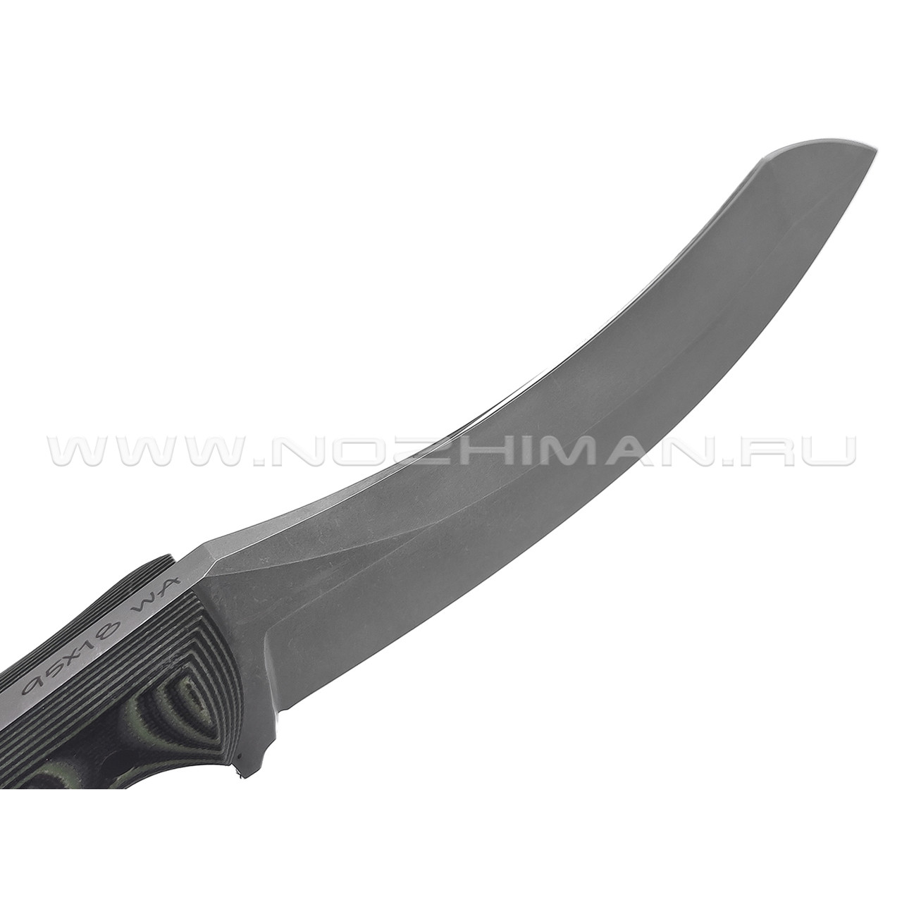 Волчий Век нож Кондрат 12 сталь 95Х18 WA стоунвош, рукоять G10 black & green
