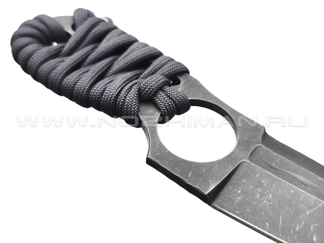 Волчий Век нож UPS сталь N690 WA blackwash, рукоять Paracord grey