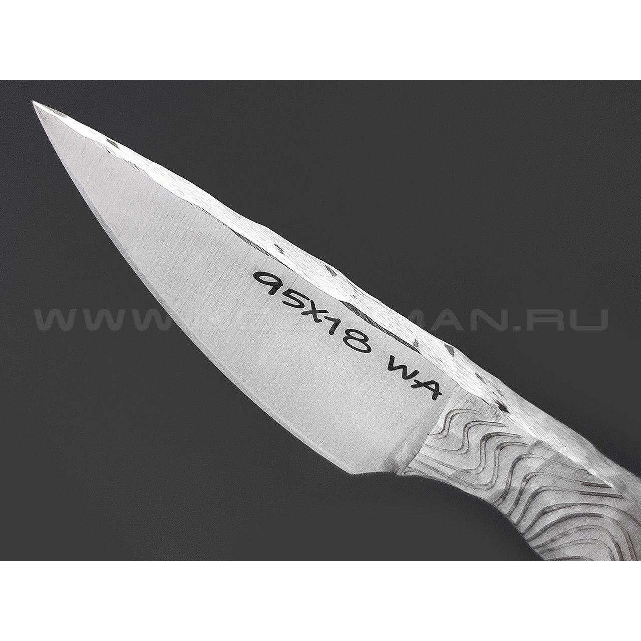 Волчий Век нож Микро МасичЬка скелетная, сталь 95Х18 WA satin, рукоять сталь