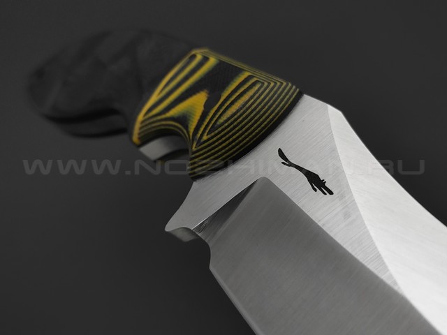 Волчий Век нож Кондрат 12 сталь 95Х18 WA satin, рукоять G10 black & yellow