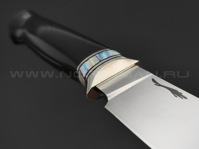 Волчий Век нож Слон Custom сталь CPM S125V ручной сатин, рукоять G10 black, зуб мамонта, нейзильбер
