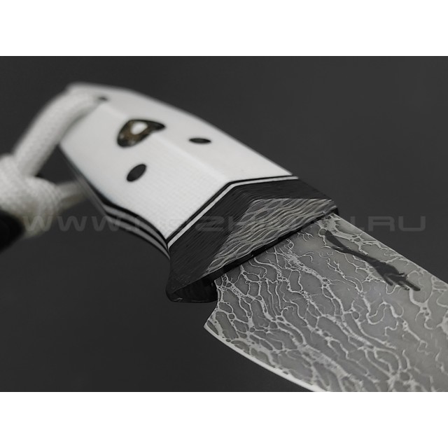 Волчий Век нож Мини Сакура Custom сталь CPM Rex 121, рукоять G10 black & white, Carbon fiber