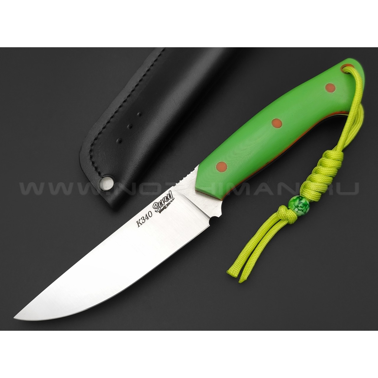 7 ножей нож Айсберг сталь K340 satin, рукоять G10 light green & orange