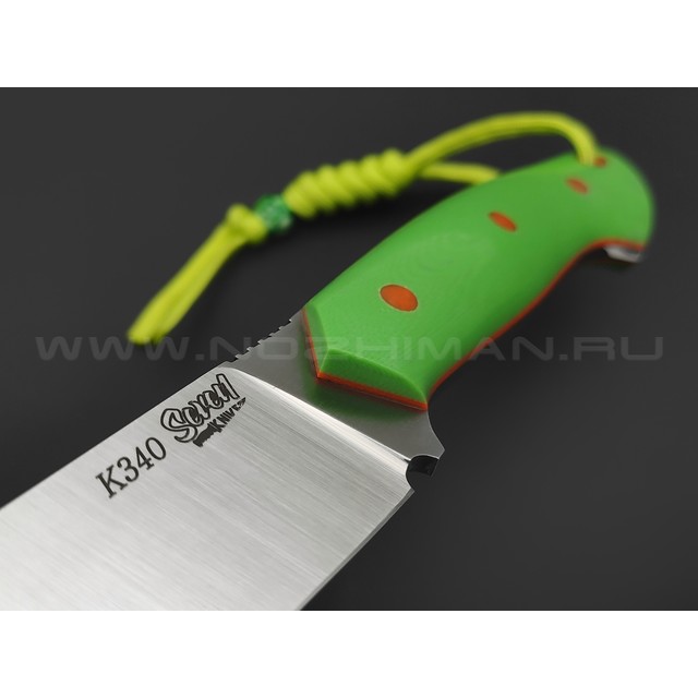 7 ножей нож Айсберг сталь K340 satin, рукоять G10 light green & orange