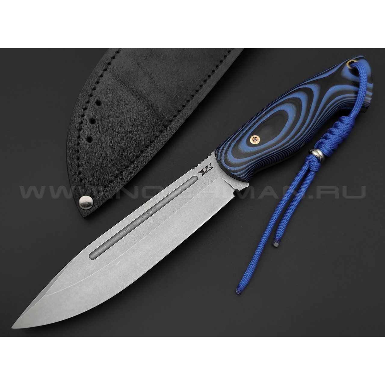7 ножей нож Гризли XL сталь K340 стоунвош, рукоять G10 black & blue
