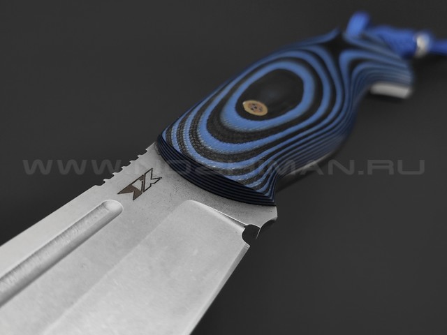 7 ножей нож Гризли XL сталь K340 stonewash, рукоять G10 black & blue