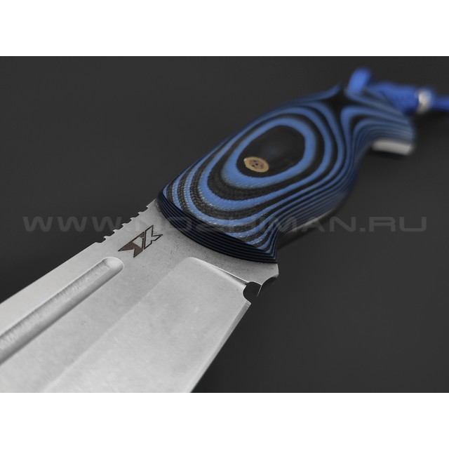 7 ножей нож Гризли XL сталь K340 стоунвош, рукоять G10 black & blue