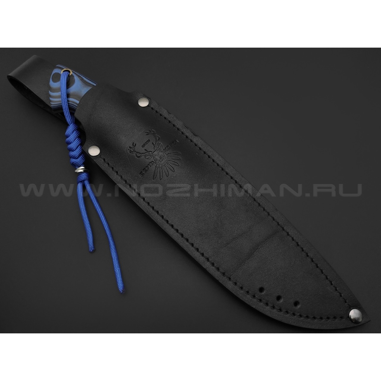 7 ножей нож Гризли XL сталь K340 стоунвош, рукоять G10 black & blue
