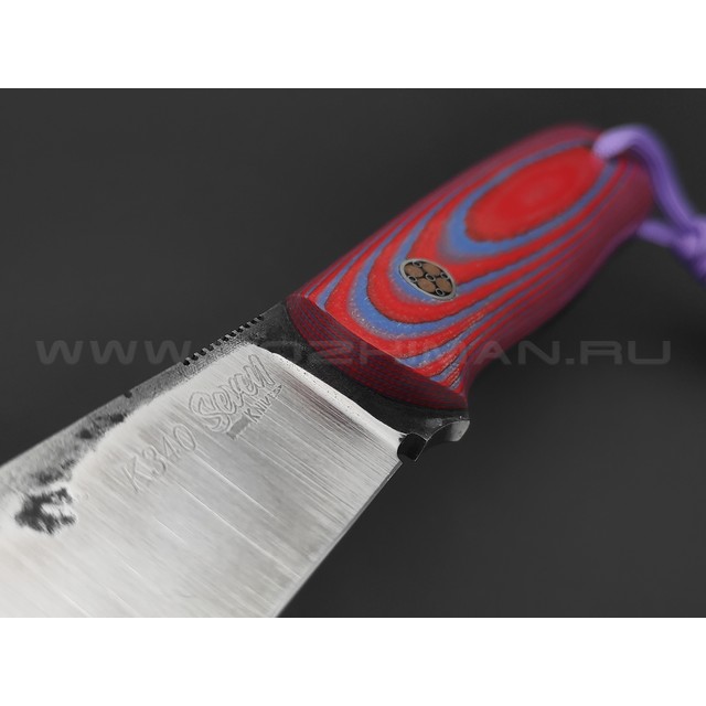 7 ножей нож Кефарт сталь K340 satin & ковка, рукоять G10 red & blue