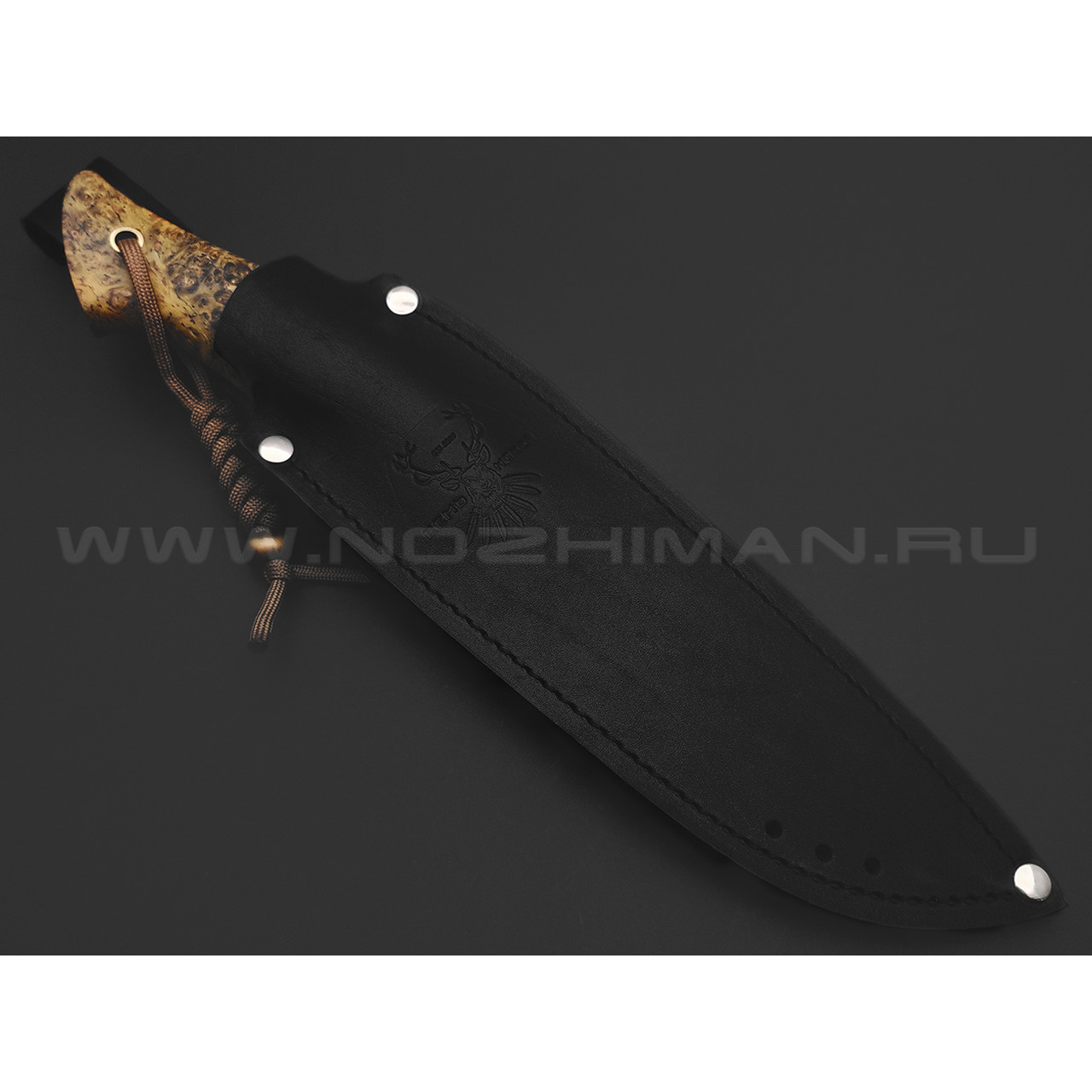7 ножей нож Анфель сталь K340 satin, рукоять Стаб. кап клена желтый, бронза