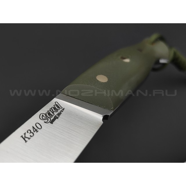 7 ножей нож Клык сталь K340 satin, рукоять G10 olive drab