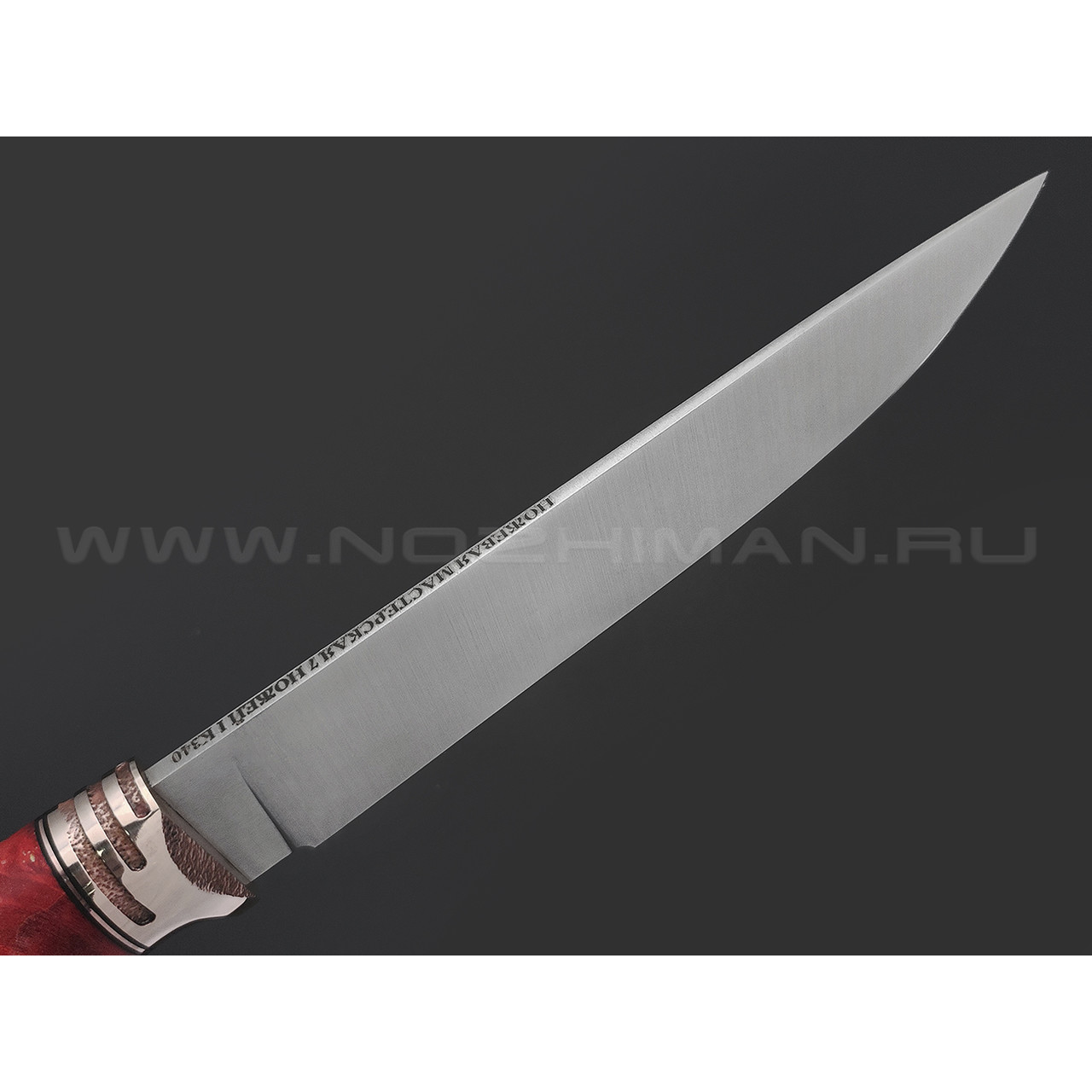 7 ножей нож Анфель сталь K340 satin, рукоять Стаб. кап клена красный, бронза