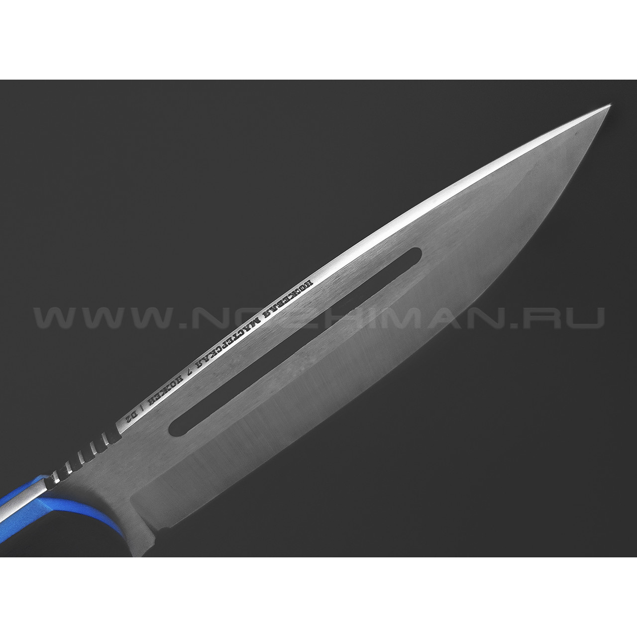 7 ножей нож Гризли сталь D2 satin, рукоять Carbon fiber, G10 blue