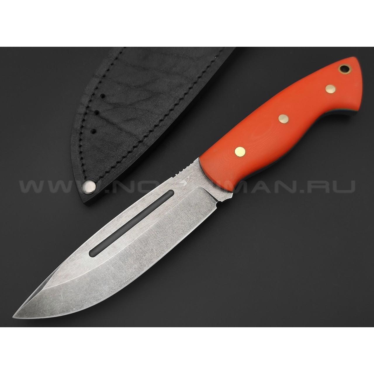 7 ножей нож Гризли сталь D2 блэквош, рукоять G10 orange & blue