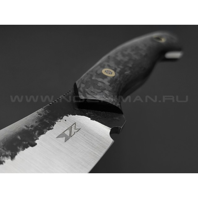 7 ножей нож Нессмук сталь K340 сатин и ковка, рукоять Карбон, G10 чёрный, пин