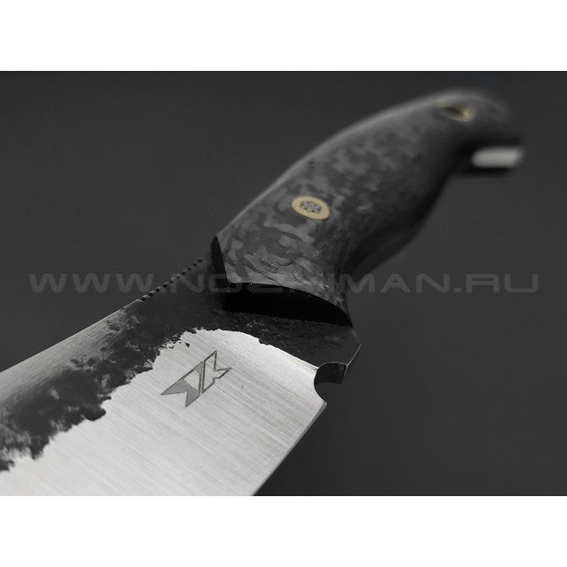 7 ножей нож Нессмук сталь K340 сатин и ковка, рукоять Карбон, G10 чёрный, пин