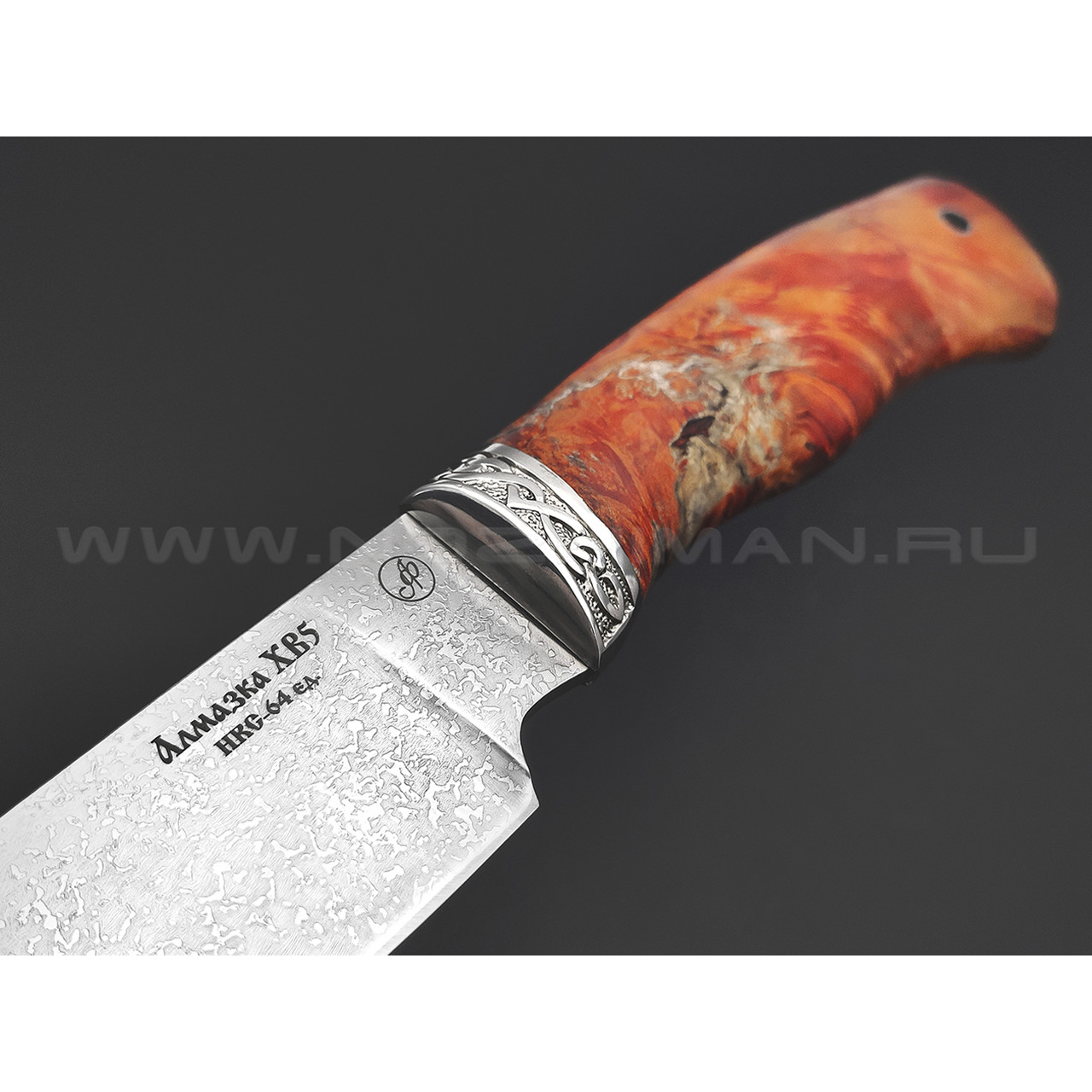 Фурсач А. А. нож Тигр сталь Алмазка ХВ5, рукоять Кап клена, мельхиор