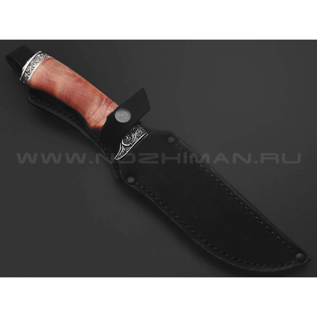 Нож "Газель" сталь PGK, рукоять гибрид капа и акрила, мельхиор (Фурсач А. А.)