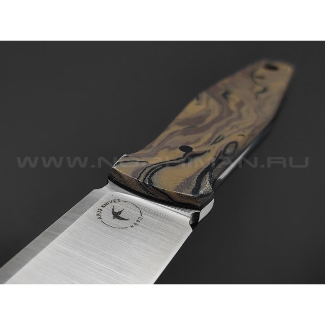 Апус нож Джиггер сталь N690, рукоять Микарта хаотик