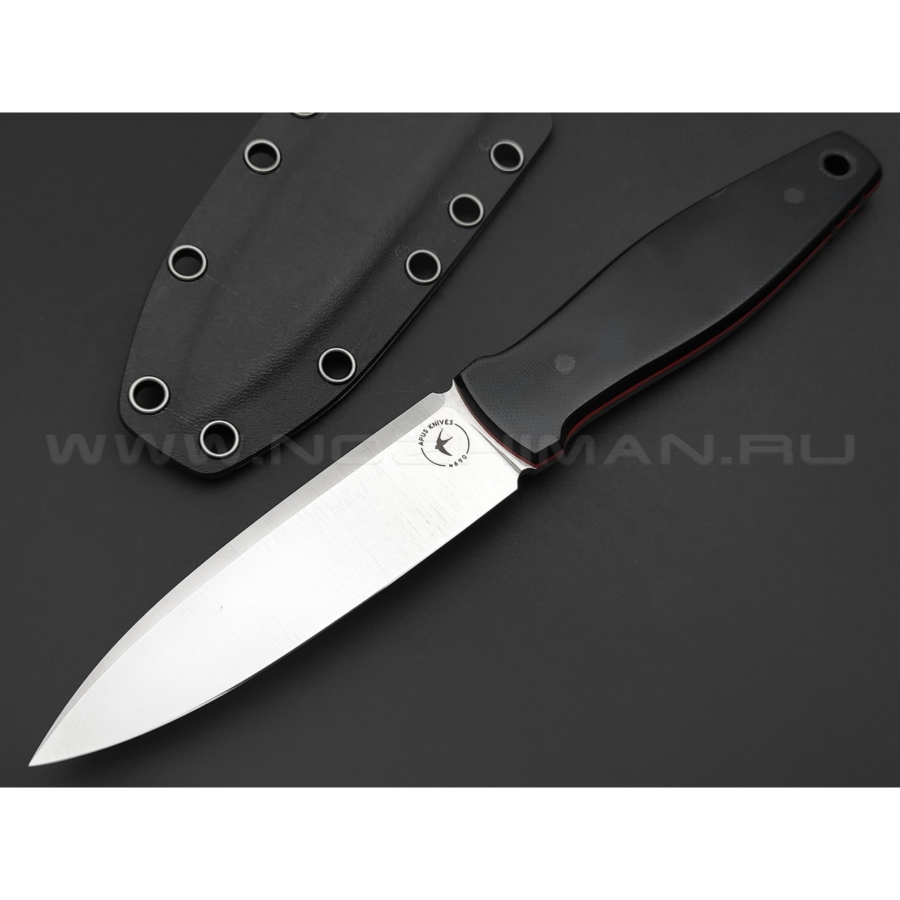 Апус нож Джиггер сталь N690, рукоять G10 чёрно-красный