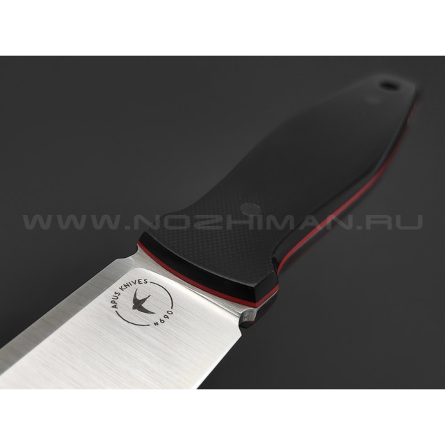 Апус нож Джиггер сталь N690, рукоять G10 чёрно-красный