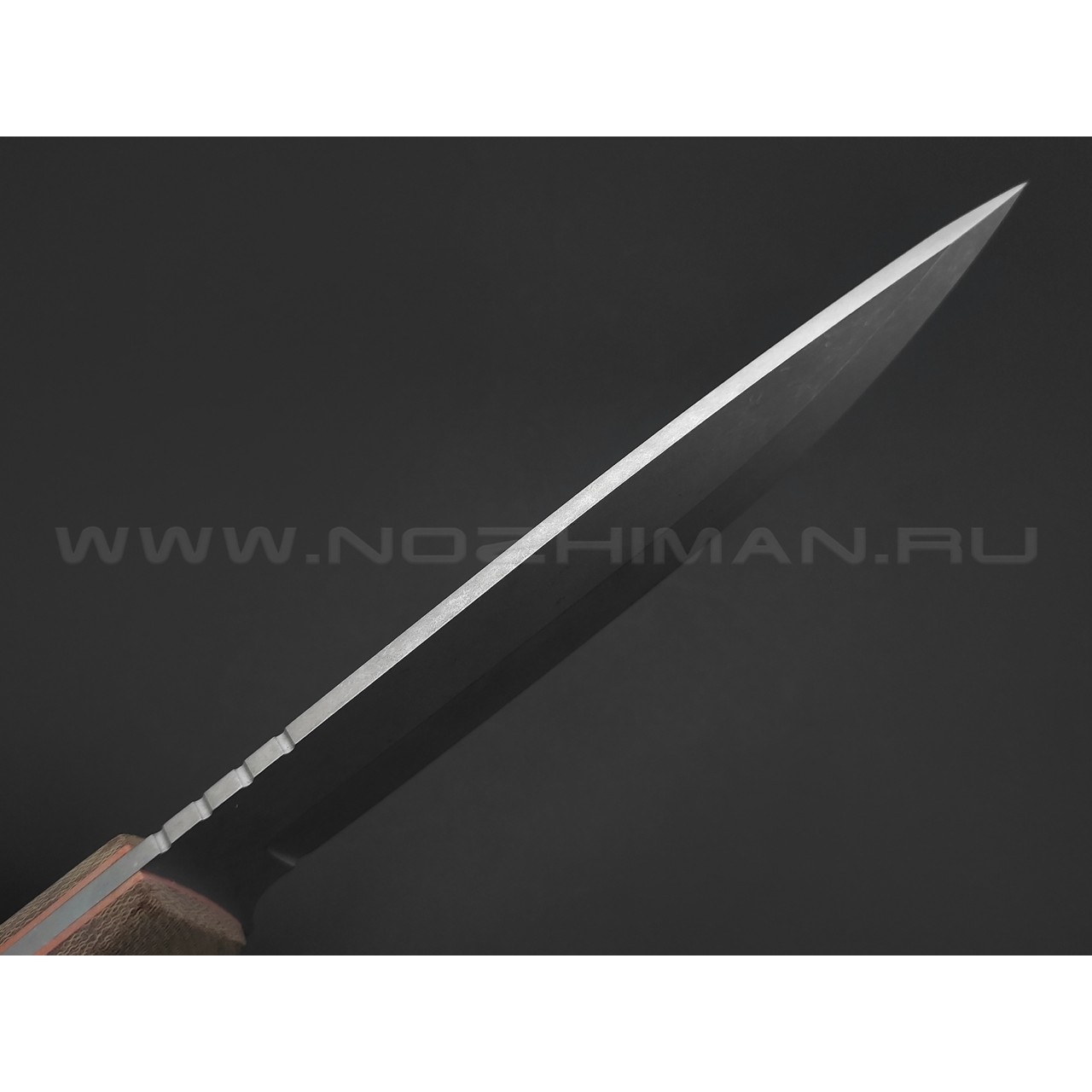 Апус нож Стингер сталь K110, рукоять Микарта коричневая, G10 оранжевый