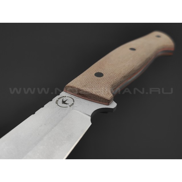 Апус нож Стингер сталь K110, рукоять Микарта коричневая, G10 оранжевый