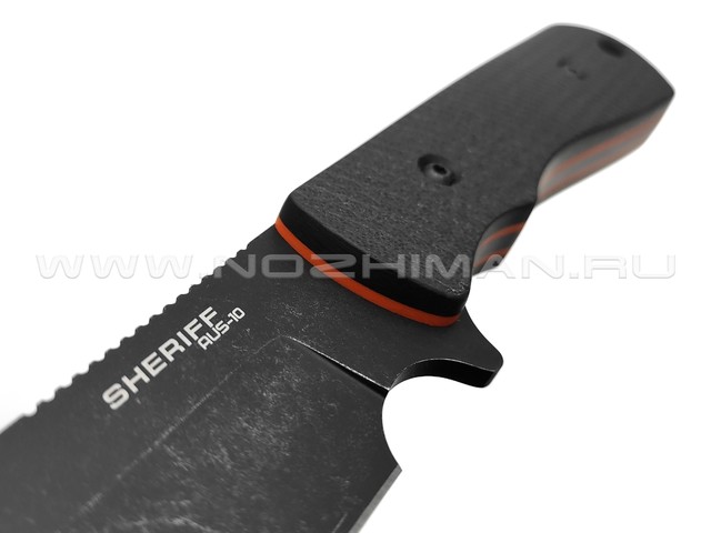Special Knives нож Sheriff Black Edition сталь Aus-10 blackwash, рукоять G10 black & orange