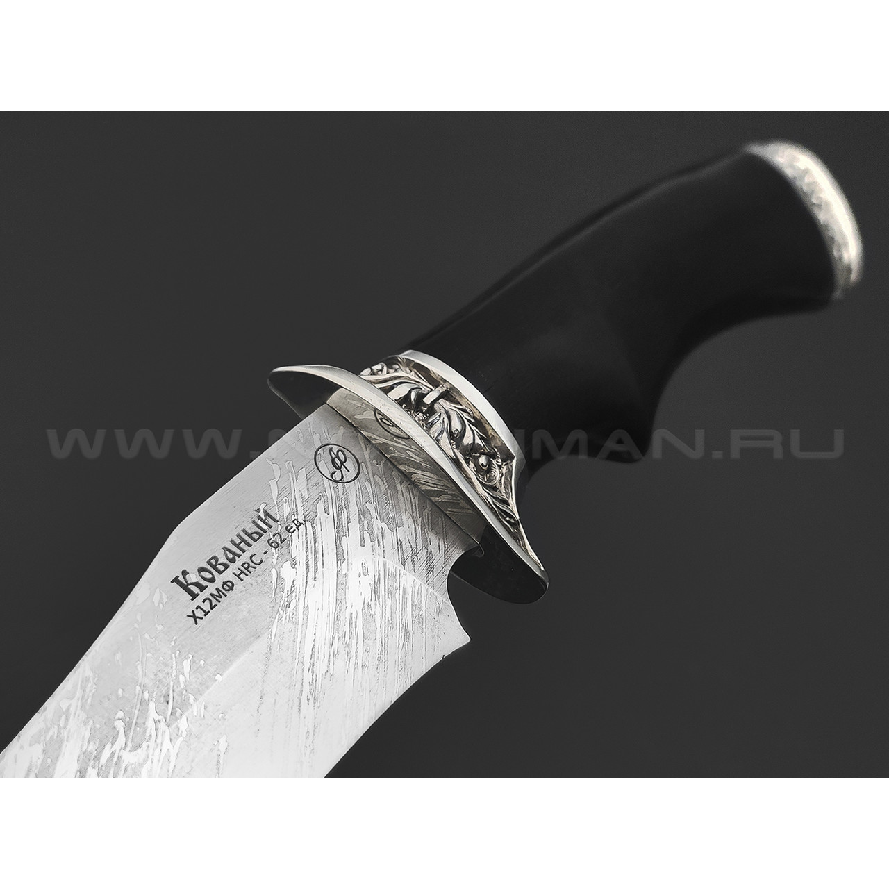 Нож "Рыбак-М" сталь Х12МФ, рукоять дерево граб, мельхиор (Фурсач А. А.)
