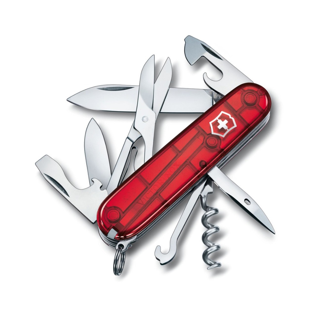Швейцарский нож Victorinox 1.3703.T Climber Red Transparent (14 функций)