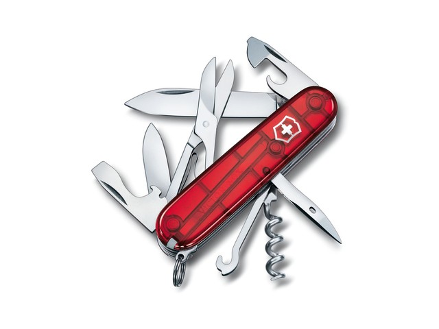 Швейцарский нож Victorinox 1.3703.T Climber Red Transparent (14 функций)
