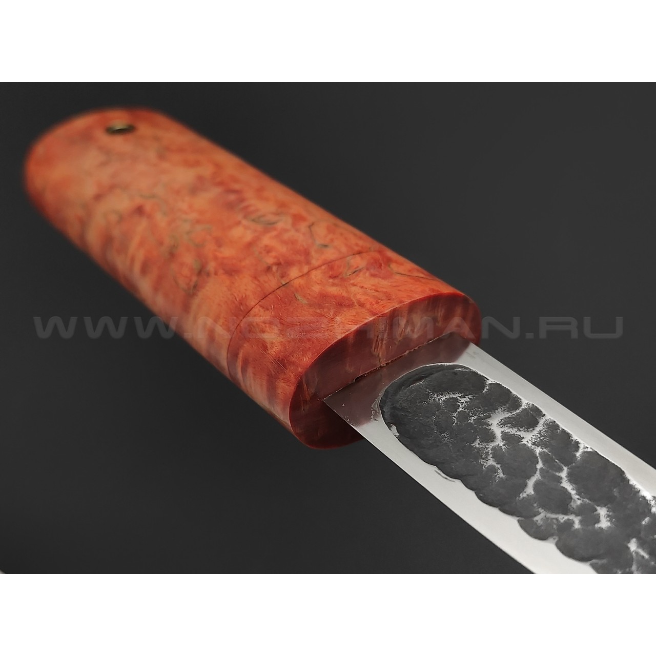 Товарищество Завьялова нож Якут-Ш, сталь K340, рукоять Карельская береза оранжевая, деревянные ножны