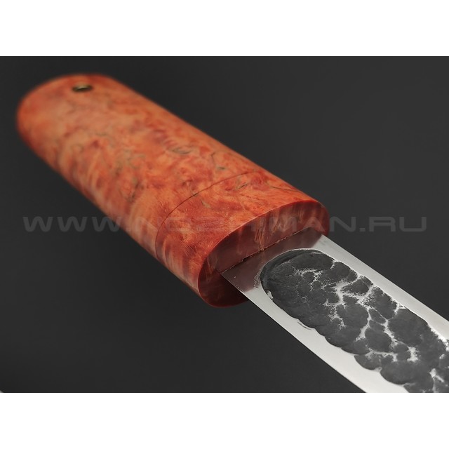 Товарищество Завьялова нож Якут-Ш, сталь K340, рукоять Карельская береза оранжевая, деревянные ножны