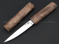 Товарищество Завьялова нож Макивара-М, сталь K340, рукоять Карельская береза, деревянные ножны