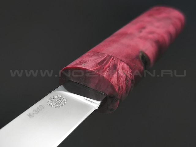Товарищество Завьялова нож Макивара-М, сталь K340, рукоять Стаб. дерево красное, деревянные ножны