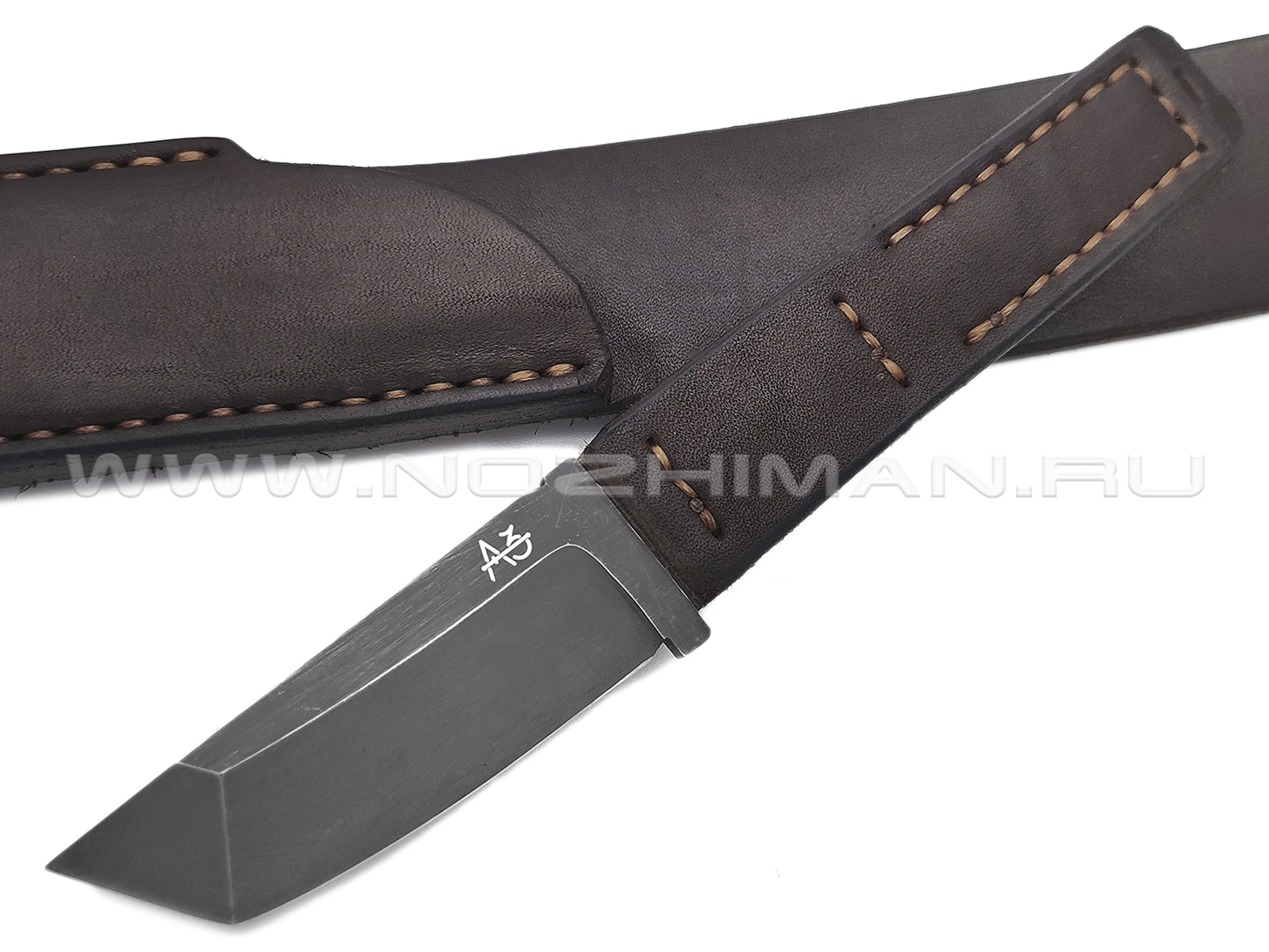 Ремень с ножом "Танто" натуральная кожа, сталь 440C
