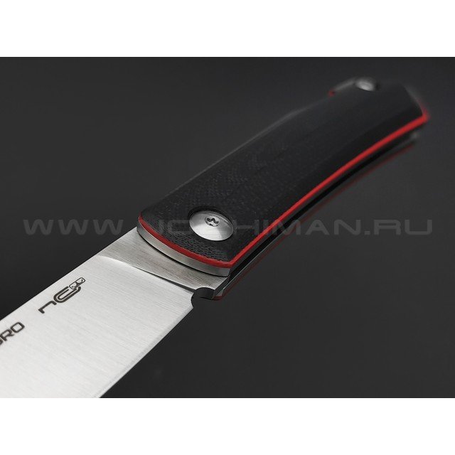 N.C.Custom нож Bro сталь Aus-10, рукоять G10 чёрный с красным