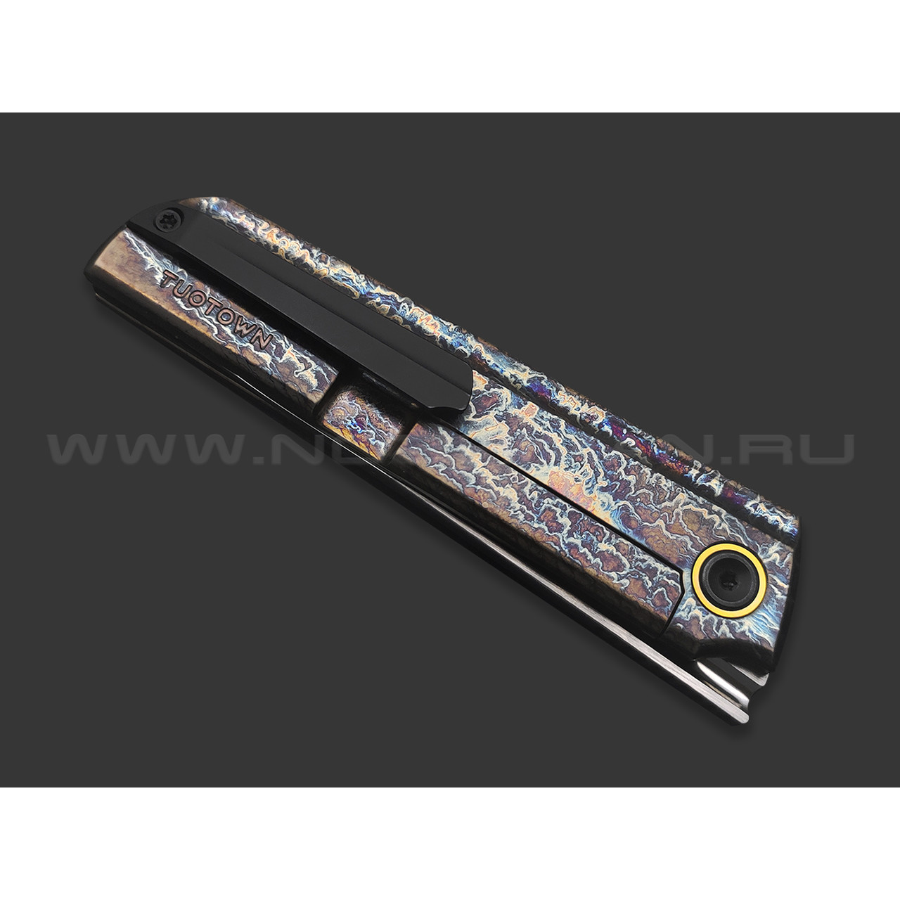 TuoTown складной нож Common TCM-MA1 сталь M390 satin, рукоять Titanium TC4 Electric Dark