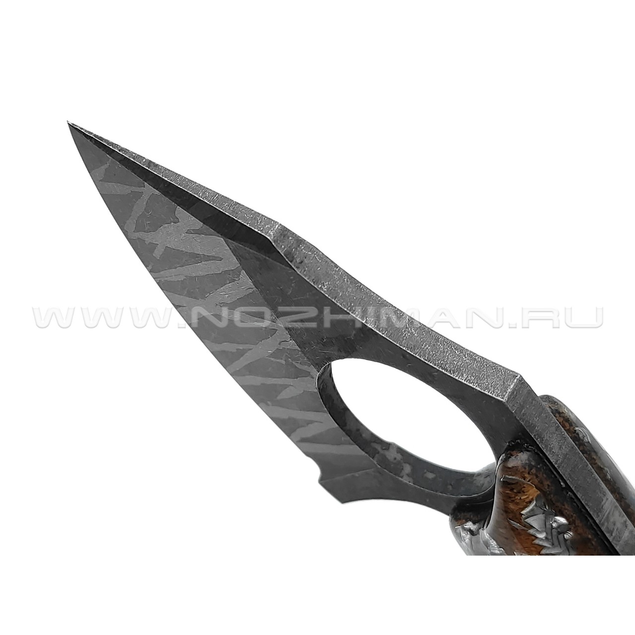 Русский Мамонт нож Зулу сталь Х12МФ травление, рукоять Трехмерный композит темный