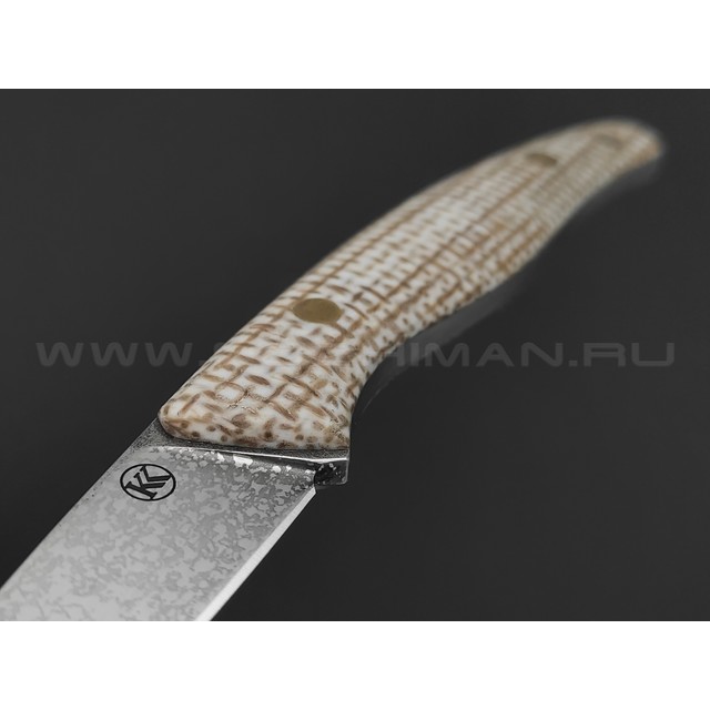 Кирилл Козлов нож Минога сталь VG-10, рукоять Micarta jute white