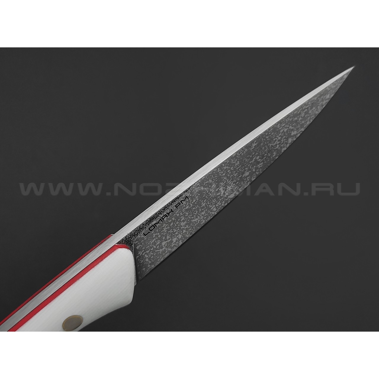 Кирилл Козлов нож Минога сталь Lomax PM, рукоять G10 white