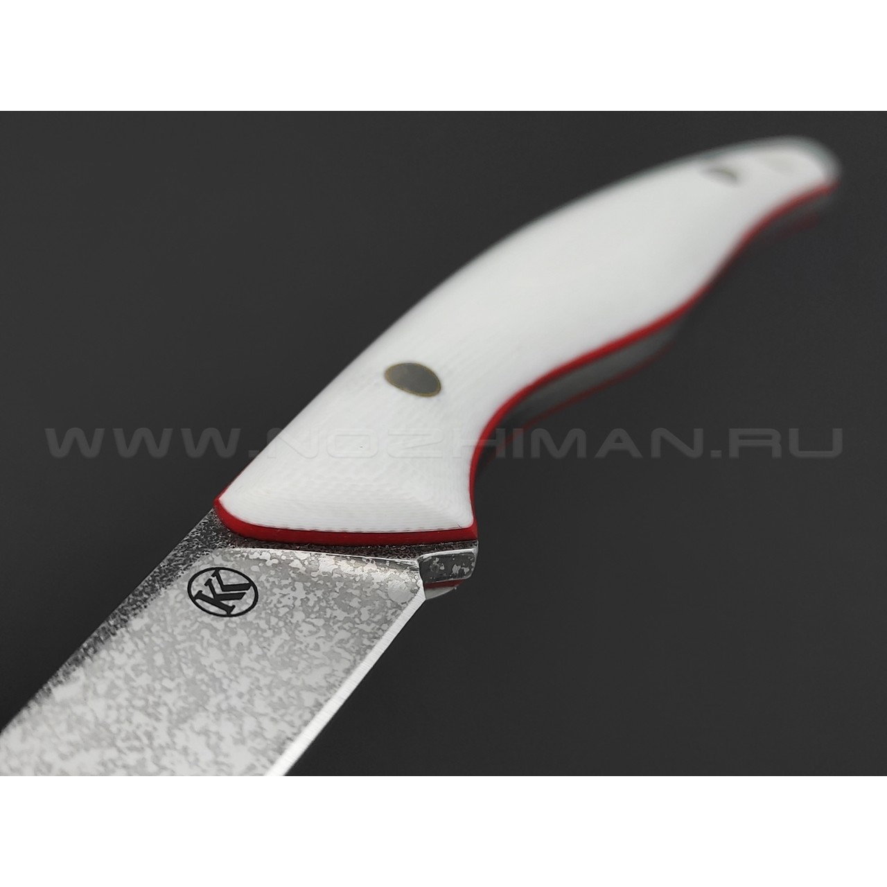 Кирилл Козлов нож Минога сталь Lomax PM, рукоять G10 white