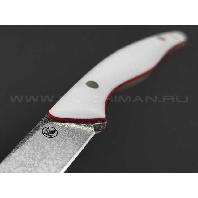 Кирилл Козлов нож Минога сталь Lomax PM, рукоять G10 white