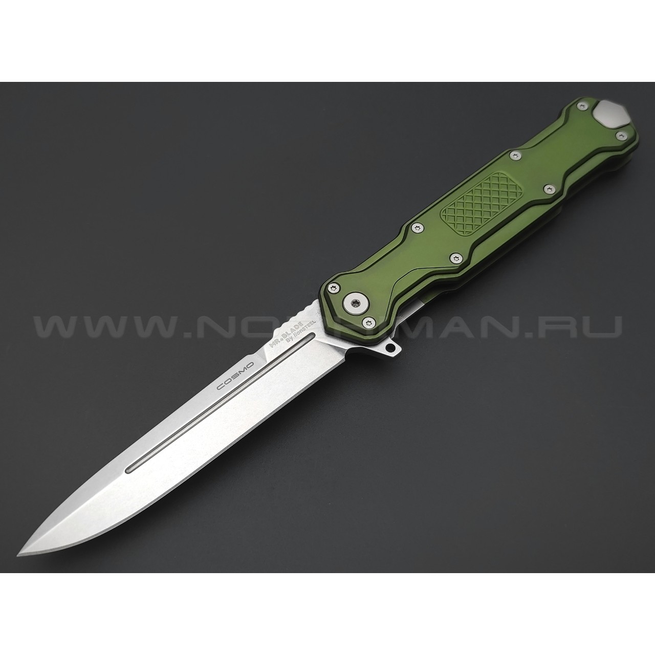 Mr.Blade нож Cosmo сталь Sleipner стоунвош, рукоять Aluminum Ergal Green