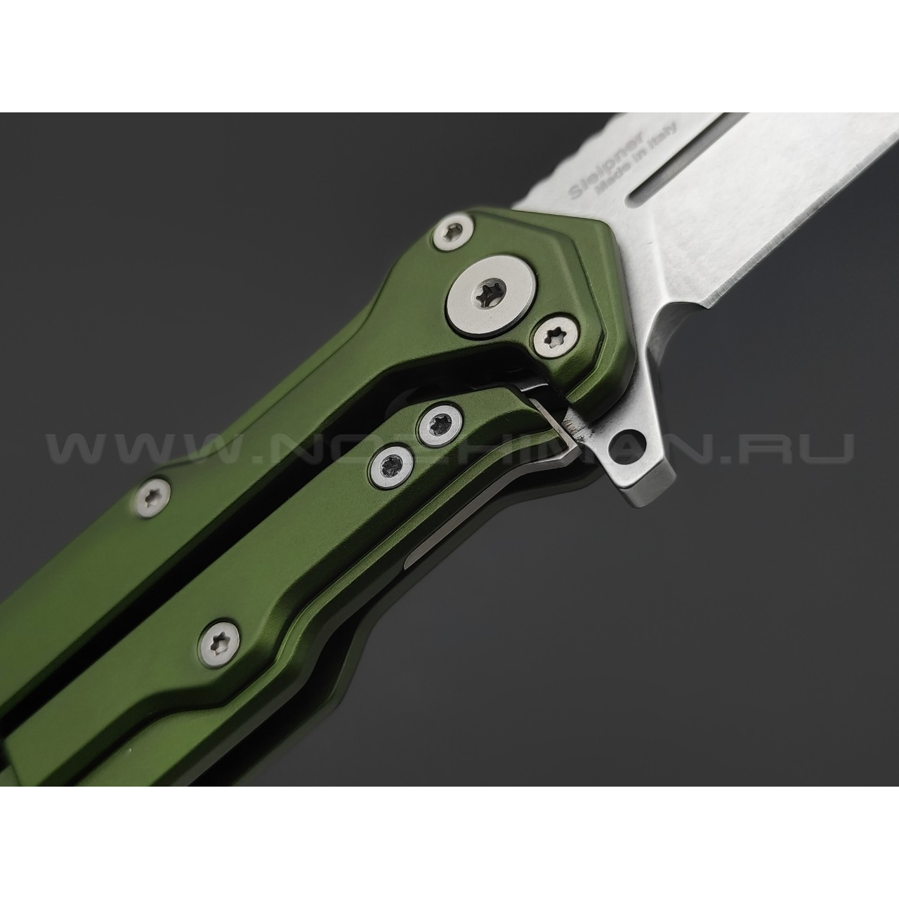 Mr.Blade нож Cosmo сталь Sleipner стоунвош, рукоять Aluminum Ergal Green