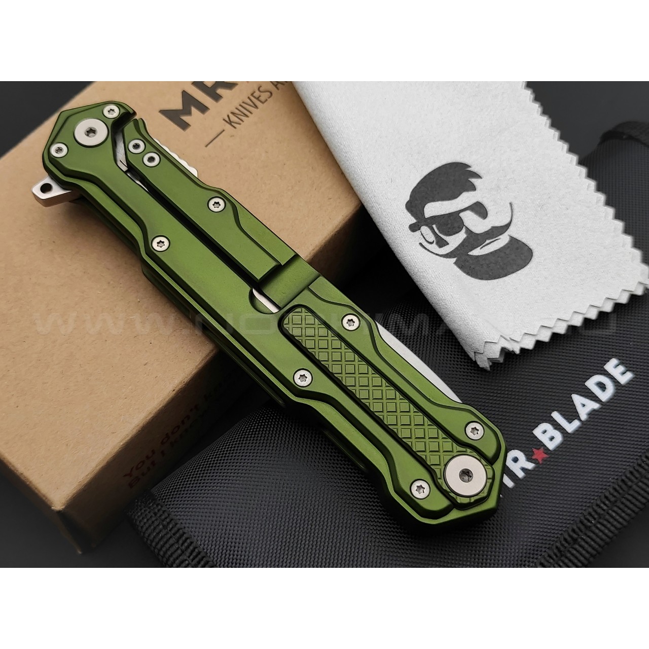 Mr.Blade нож Cosmo сталь Sleipner стоунвош, рукоять Aluminum Ergal Green