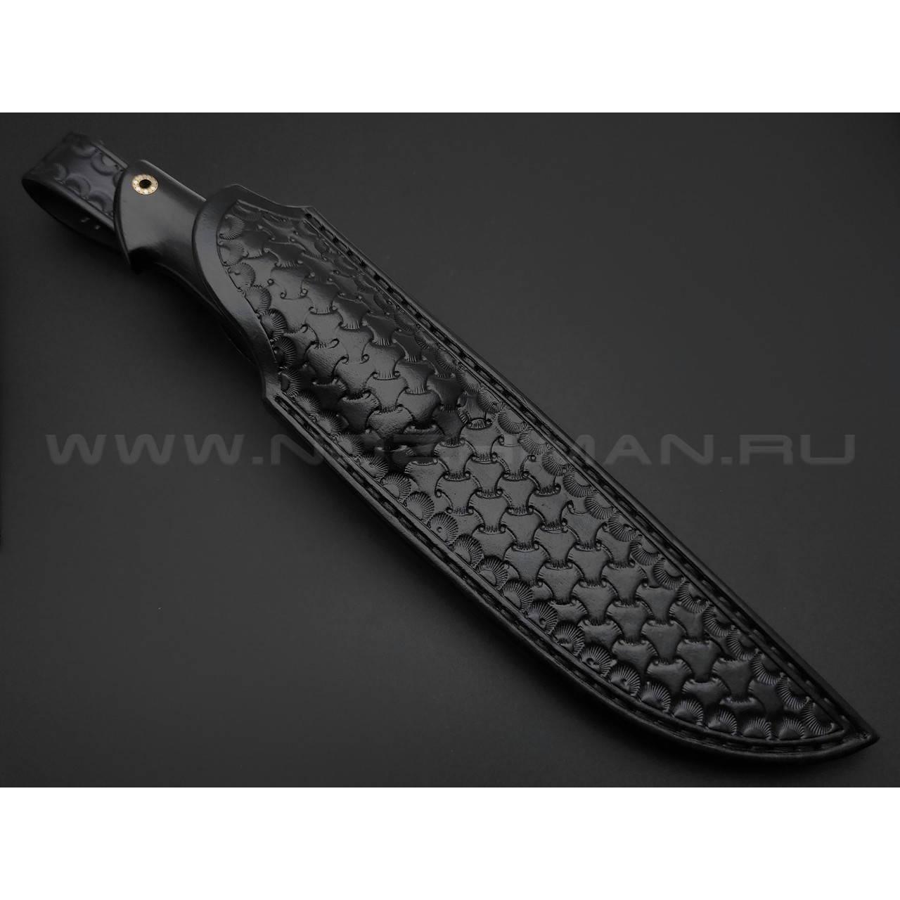 Кузница Ковчег нож Скаут сталь M398, рукоять Black wood, карельская береза, клык моржа, мельхиор